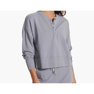 Vuori women's size XL Laguna Henley soft organic cotton gray